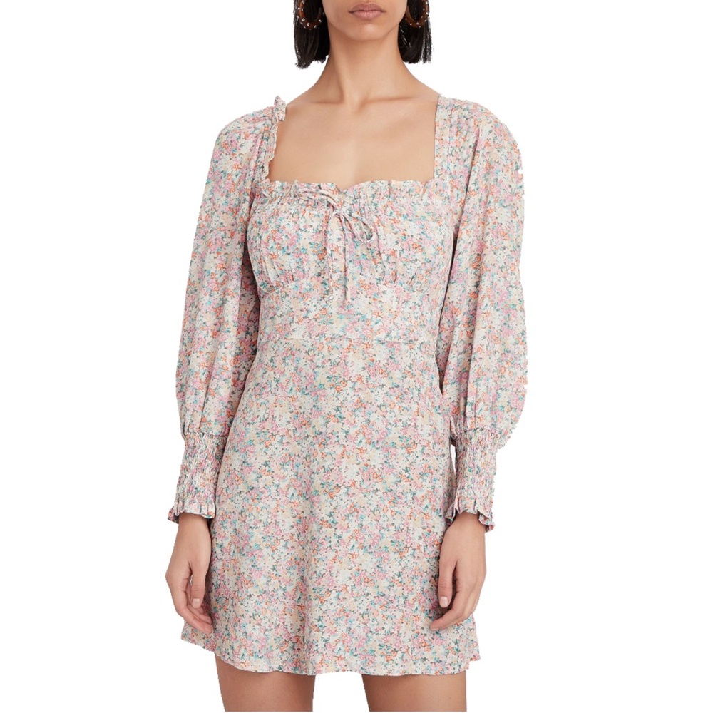 Faithfull the brand Ira mini Floral Long Sleeve Dress size 6